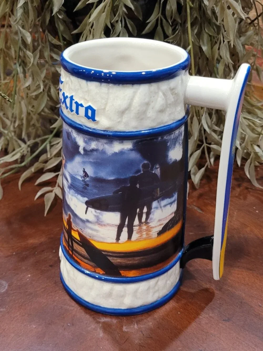 Corona Extra Beer Stein with Surfboard Handle